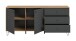 Sideboard >Prisma< in Artisan Oak / Anthrazit matt - 170x76x40cm (BxHxT)