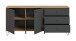 Sideboard >Prisma< in Artisan Oak / Anthrazit matt - 170x76x40cm (BxHxT)