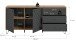 Sideboard >Prisma< in Artisan Oak / Anthrazit matt - 170x76x40cm (BxHxT)