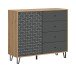 Highboard >Prisma< in Artisan Oak / Anthrazit matt - 110x96x40cm (BxHxT)