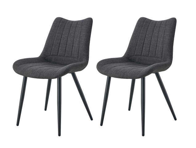 Esszimmerstuhl >Lotta< 2er Set in anthrazit, Webstoff - 53x86x59cm (BxHxT)
