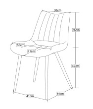 Esszimmerstuhl >Lotta< 2er Set in anthrazit, Webstoff - 53x86x59cm (BxHxT)
