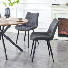 Esszimmerstuhl >Lotta< 2er Set in anthrazit, Webstoff - 53x86x59cm (BxHxT)