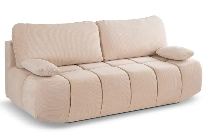 Schlafsofa >Lauder< in beige, Cord - 207x93x105cm (BxHxT)