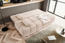 Schlafsofa >Lauder< in beige, Cord - 207x93x105cm (BxHxT)