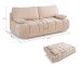 Schlafsofa >Lauder< in beige, Cord - 207x93x105cm (BxHxT)