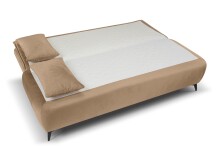 Schlafsofa >Sendi< in braun-beige, Velour - 210x103x90cm (BxHxT)