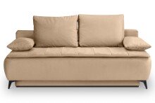 Schlafsofa >Sendi< in braun-beige, Velour - 210x103x90cm (BxHxT)