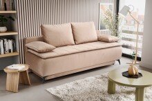 Schlafsofa >Sendi< in braun-beige, Velour -...