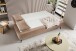 Schlafsofa >Sendi< in braun-beige, Velour - 210x103x90cm (BxHxT)