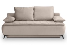 Schlafsofa >Sendi< in beige, Velour - 210x103x90cm (BxHxT)