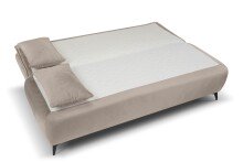 Schlafsofa >Sendi< in beige, Velour - 210x103x90cm (BxHxT)