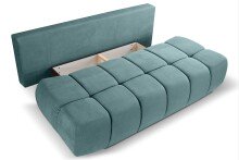 Schlafsofa >Lauder< in mint-blau, Cord - 207x93x105cm (BxHxT)