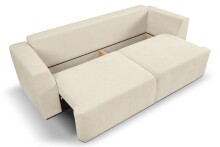 Schlafsofa >Point< in hellbeige, Webstoff - 250x95x99cm (BxHxT)