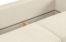 Schlafsofa >Point< in hellbeige, Webstoff - 250x95x99cm (BxHxT)
