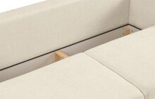 Schlafsofa >Point< in hellbeige, Webstoff - 250x95x99cm (BxHxT)