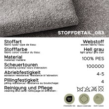 Schlafsofa >Point< in hellgrau, Webstoff - 250x95x99cm (BxHxT)