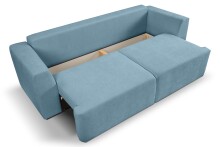Schlafsofa >Point< in hellblau, Webstoff - 250x95x99cm (BxHxT)