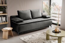 Schlafsofa >Sendi< in grau-beige, Velour -...