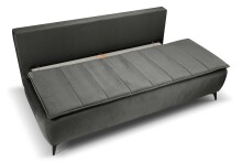Schlafsofa >Sendi< in grau-beige, Velour - 210x103x90cm (BxHxT)