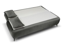 Schlafsofa >Sendi< in grau-beige, Velour - 210x103x90cm (BxHxT)