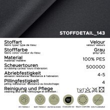 Schlafsofa >Sendi< in grau-beige, Velour - 210x103x90cm (BxHxT)