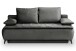 Schlafsofa >Sendi< in grau-beige, Velour - 210x103x90cm (BxHxT)