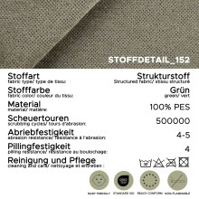 Schlafsofa >Diana< in grün, Strukturstoff - 231x93x108cm (BxHxT)