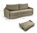 Schlafsofa >Diana< in grün, Strukturstoff - 231x93x108cm (BxHxT)