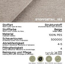 Schlafsofa >Diana< in beige, Strukturstoff - 231x93x108cm (BxHxT)