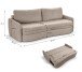 Schlafsofa >Diana< in beige, Strukturstoff - 231x93x108cm (BxHxT)