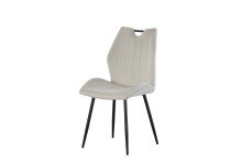 Esszimmerstuhl >Christin< 2er Set in creme, Velouroptik - 52x75x58cm (BxHxT)