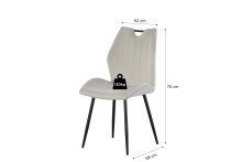 Esszimmerstuhl >Christin< 2er Set in creme, Velouroptik - 52x75x58cm (BxHxT)