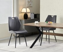 Esszimmerstuhl >Christin< 2er Set in anthrazit, Velouroptik - 52x75x58cm (BxHxT)