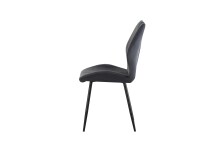 Esszimmerstuhl >Christin< 2er Set in anthrazit, Velouroptik - 52x75x58cm (BxHxT)