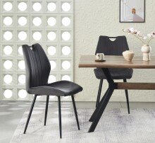 Esszimmerstuhl >Christin< 2er Set in anthrazit, Velouroptik - 52x75x58cm (BxHxT)