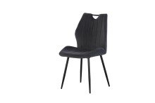 Esszimmerstuhl >Christin< 2er Set in anthrazit, Velouroptik - 52x75x58cm (BxHxT)