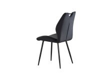 Esszimmerstuhl >Christin< 2er Set in anthrazit, Velouroptik - 52x75x58cm (BxHxT)