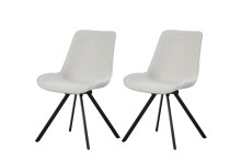 Drehstuhl >Emilia< 2er Set in creme, Webstoff -...