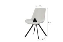 Drehstuhl >Emilia< 2er Set in creme, Webstoff - 52x85x61cm (BxHxT)