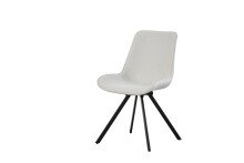 Drehstuhl >Emilia< 2er Set in creme, Webstoff - 52x85x61cm (BxHxT)