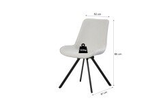 Drehstuhl >Emilia< 2er Set in creme, Webstoff - 52x85x61cm (BxHxT)