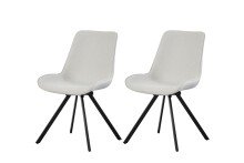 Drehstuhl >Emilia< 2er Set in creme, Webstoff -...