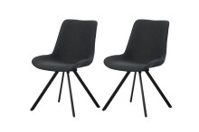 Drehstuhl >Emilia< 2er Set in anthrazit, Webstoff -...