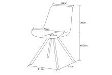 Drehstuhl >Emilia< 2er Set in anthrazit, Webstoff - 52x85x61cm (BxHxT)