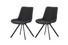 Drehstuhl >Emilia< 2er Set in anthrazit, Webstoff -...