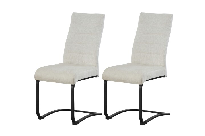Freischwinger >Leni< 2er Set in creme, Strukturstoff - 43x98x59cm (BxHxT)