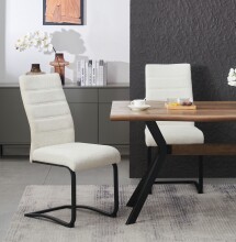 Freischwinger >Leni< 2er Set in creme, Strukturstoff - 43x98x59cm (BxHxT)