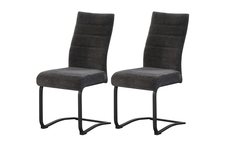 Freischwinger >Leni< 2er Set in anthrazit, Strukturstoff - 43x98x59cm (BxHxT)