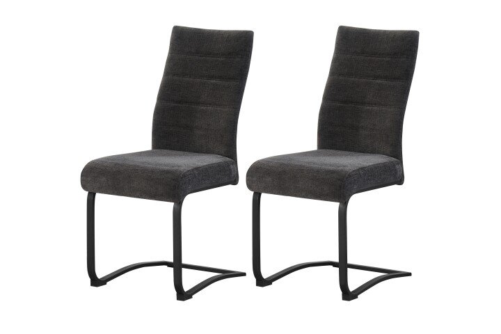 Freischwinger >Leni< 2er Set in anthrazit, Strukturstoff - 43x98x59cm (BxHxT)